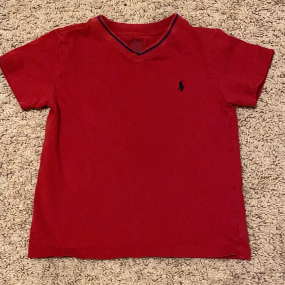 Polo by Ralph Lauren Kids V-Neck Red Tee
